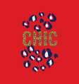 chic glittered t-shirt and animal fashion print vector image vector image