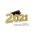 graduation class 2021 with cap vector image