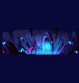 man in medieval costume with spear enters portal vector image vector image