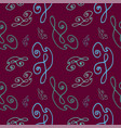 hand drawn elements seamless pattern burgundy vector image
