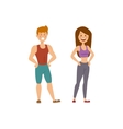 portrait of young girl iand boy vector image