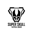 super skull tactical urban logo design template vector image