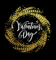 valentine day gold love heart glitter greeting vector image