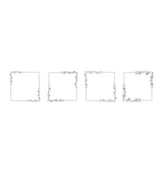 Floral rectangle frame hand drawn line border Vector Image