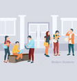 students flat composition vector image vector image