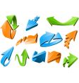 3d arrow signs vector image vector image