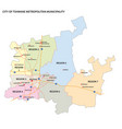 administrative map city tshwane pretoria vector image vector image