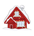 cartoon winter house image of the red vector image