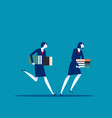 business people run carry document folders vector image