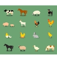 farm animals set in flat style vector image