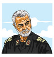 general qasem soleimani cartoon caricature vector image vector image