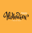 happy halloween lettering on orange background vector image vector image