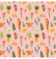 tropical background parrot bird cactus vector image