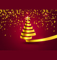 christmas tree tape golden design banner art vector image vector image