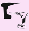 electric drill silhouette vector image