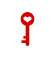 key heart icon graphic design template vector image