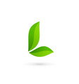 letter l eco leaves logo icon design template vector image