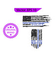 thin blue line us flag gun police vector image vector image