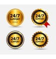 24-7 support sign label template vector image vector image