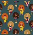 cute fashion girls seamless pattern vector image vector image