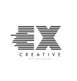 ex e x zebra letter logo design with black vector image