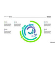 six layer donut chart slide template vector image