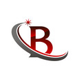 star swoosh letter b vector image