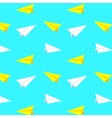 white and yellow paper planes pattern vector image vector image