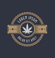 brand identity design symbol of marijuana vector image