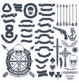 set vintage elements to create logos vector image
