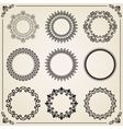 vintage set of round elements vector image