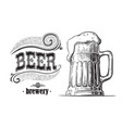 beer mug filled with vintage vector image