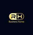 initial letter rh logo template design vector image