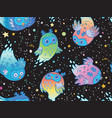 seamless pattern of cute colorful ghost vector image vector image