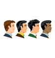 side view of four kind of races men vector image