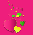 valentines day card with colorful hearts vector image
