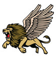 winged lion heraldic flying vector image