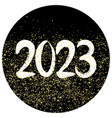 2023 sign with golden dust on black background vector image vector image