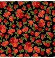 beautiful seamless pattern with red roses on black vector image vector image