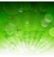 green sunburst eco background with gradient mesh vector image