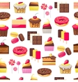 seamless pattern with sweet dessert objects vector image