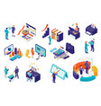 accounting and audit isometric set vector image