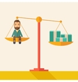 businessman on a balance scale vector image