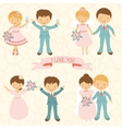 cute wedding couple vector image vector image