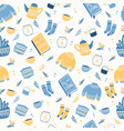 seamless pattern with hygge concept items vector image vector image