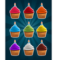 birthday cupcakes vector image vector image