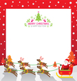 christmas santa reindeer border vector image