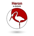 round logo heron on a background of the sun vector image