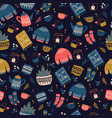 seamless pattern with hygge concept items vector image vector image