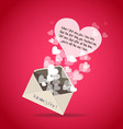 valentine greeting letter hearts vector image vector image